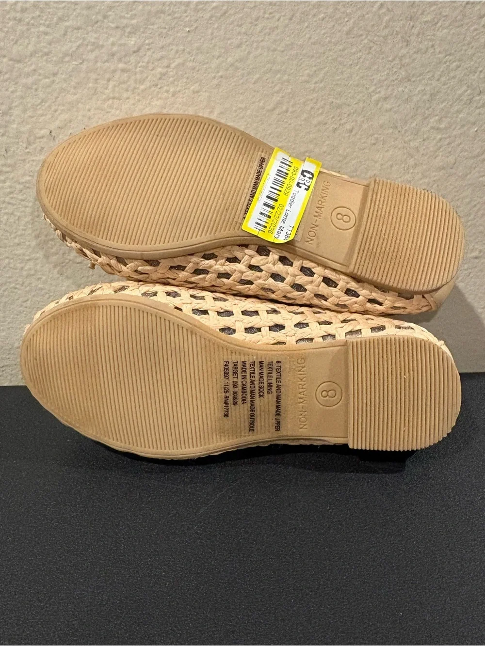 Cat & Jack Lorna Mary Jane Flats With Bow Woven Shoes Little Girl Toddler Size 8